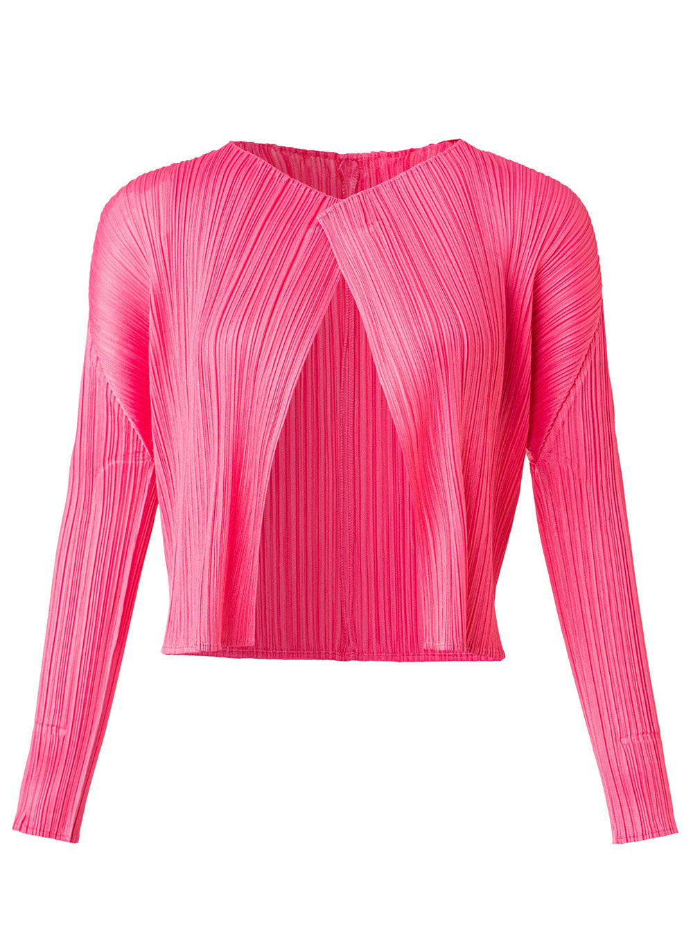 PLEATS-PLEASE-ISSEY-MIYAKE-MONTHLY-COLORS-JULY-Cardigan-Bright-Pink-1