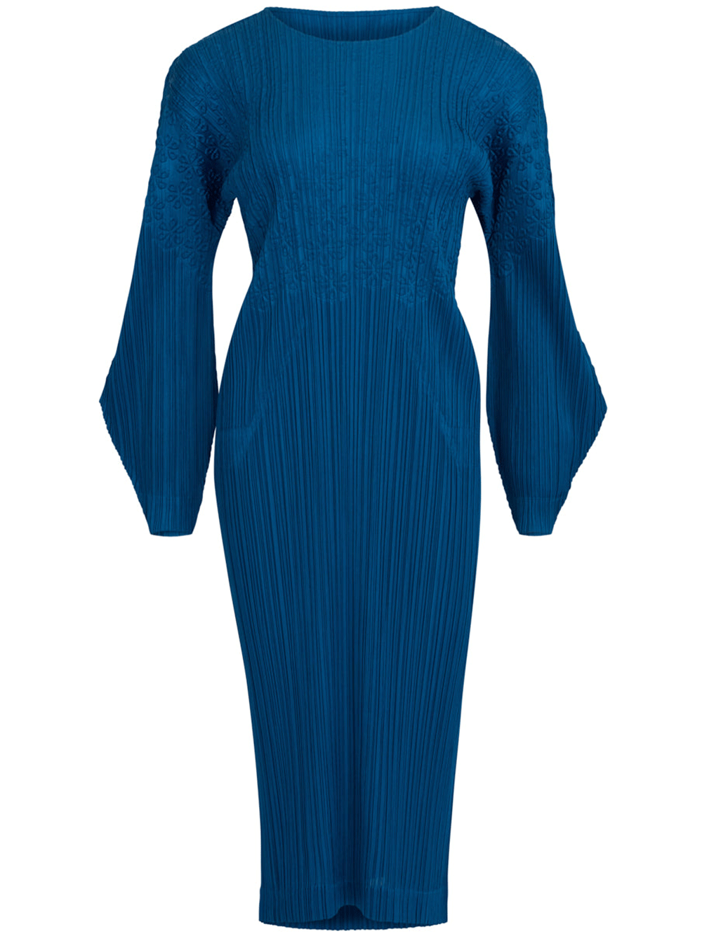 PLEATS-PLEASE-ISSEY-MIYAKE-SNOWDROP-Dress-Blue-Green-1