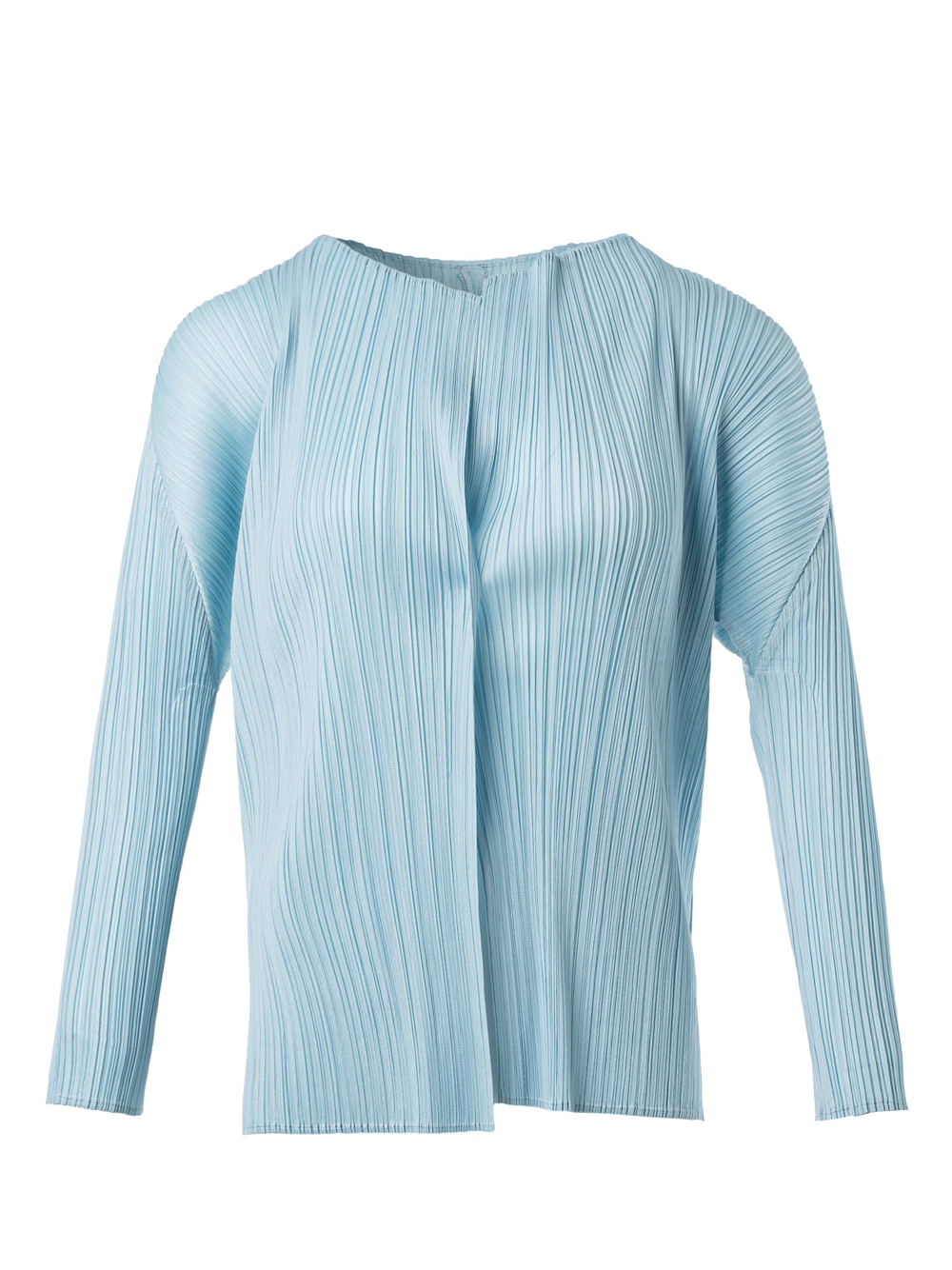 PLEATSPLEASEISSEYMIYAKE_MONTHLYCOLORSMARCHCardigan_LightBlue