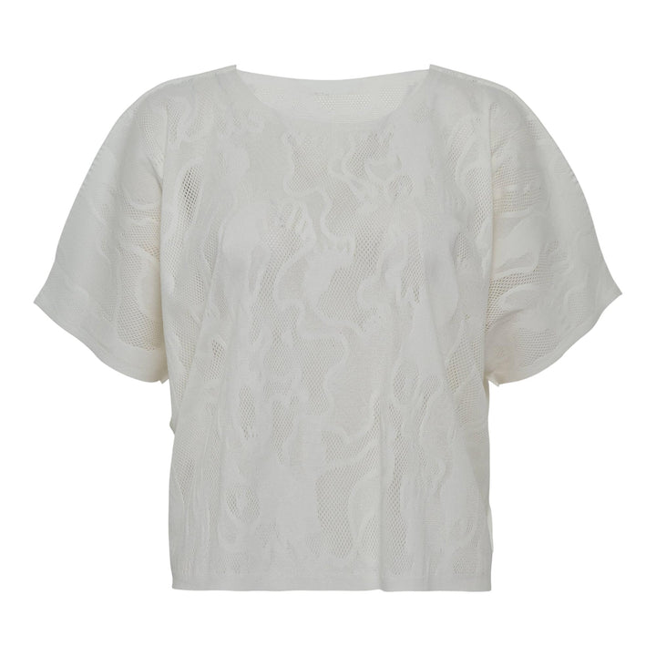 Club21 - PLEATS PLEASE ISSEY MIYAKE - A-Poc Hopping Shirt - KNIT TOPS - White