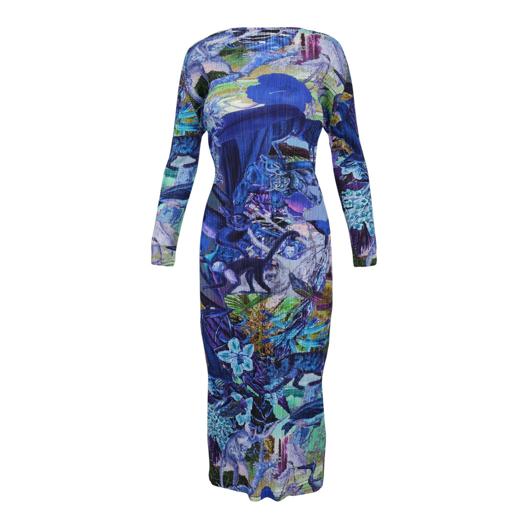 Club21 - PLEATS PLEASE ISSEY MIYAKE - Aurora Jungle Dress - PLEATED DRESSES - Blue