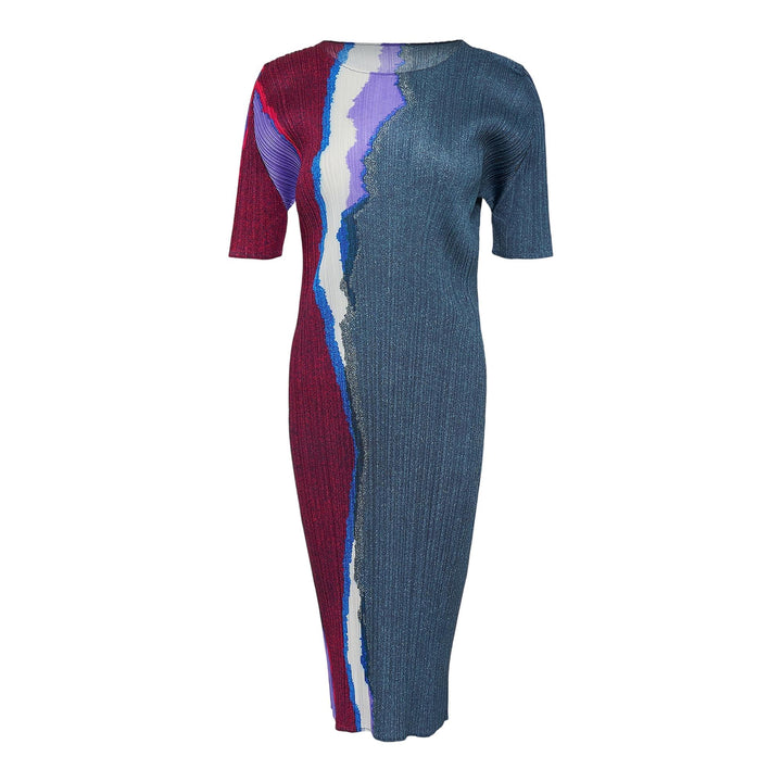 Club21 - PLEATS PLEASE ISSEY MIYAKE - Grainy Colors Dress - PLEATED DRESSES - Dark Blue Gray