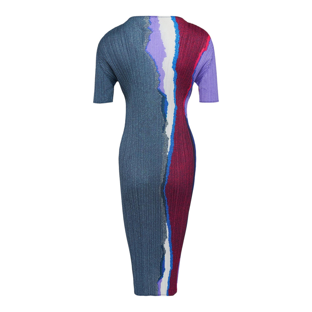 Club21 - PLEATS PLEASE ISSEY MIYAKE - Grainy Colors Dress - PLEATED DRESSES - Dark Blue Gray