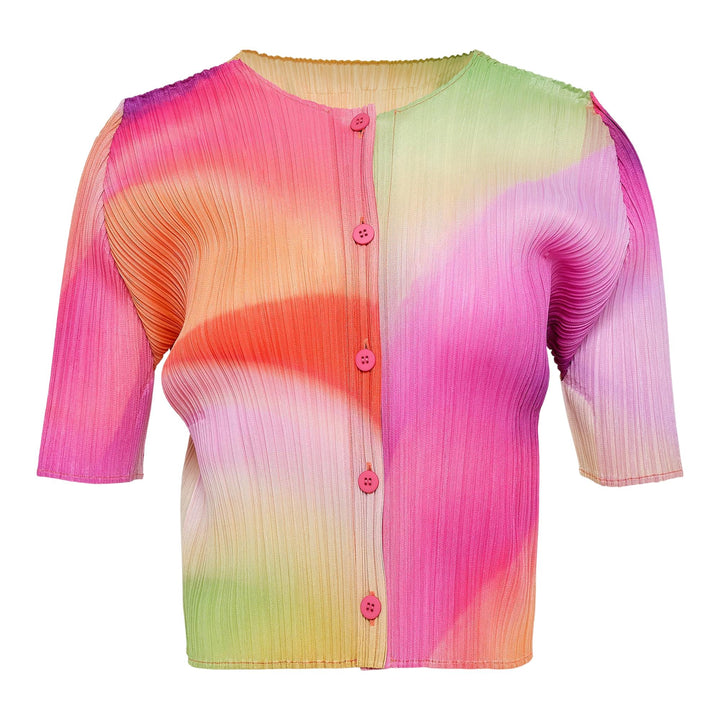 Club21 - PLEATS PLEASE ISSEY MIYAKE - Groove Cardigan - PLEATED CARDIGANS - Bright Pink