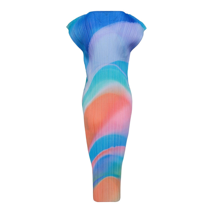 Club21 - PLEATS PLEASE ISSEY MIYAKE - Groove Round Neck Dress - PLEATED DRESSES - Blue