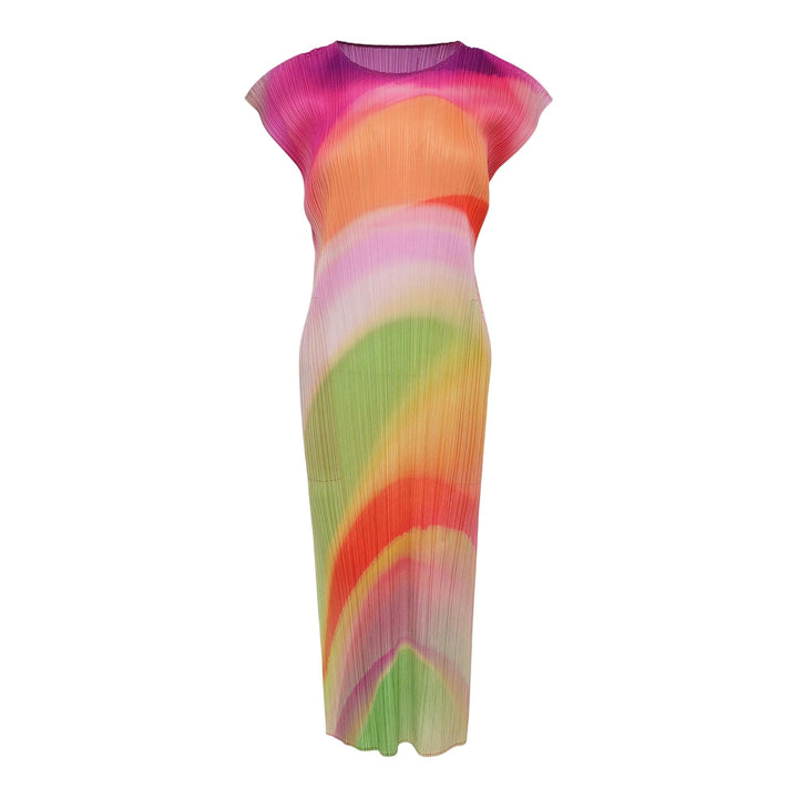 Club21 - PLEATS PLEASE ISSEY MIYAKE - Groove Round Neck Dress - PLEATED DRESSES - Bright Pink