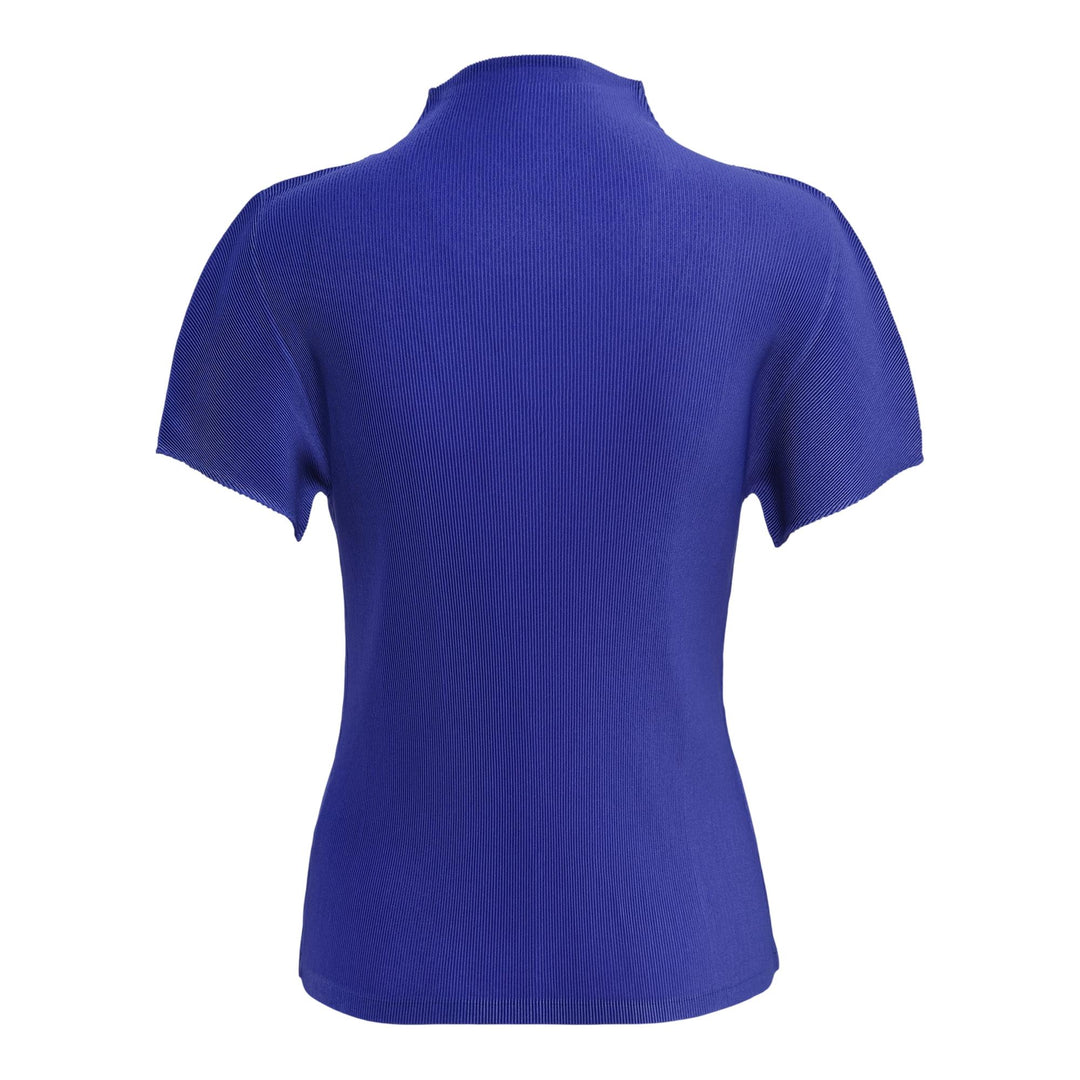 Club21 - PLEATS PLEASE ISSEY MIYAKE - Mist September High Neck Short Sleeve Top - PLEATED TOPS - Deep Blue