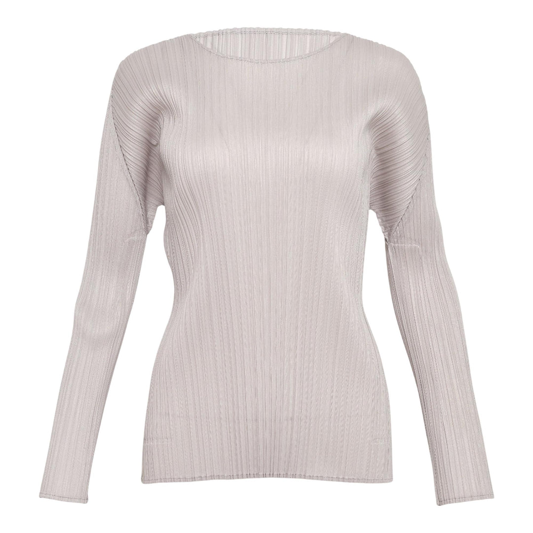 Club21 - PLEATS PLEASE ISSEY MIYAKE - Monthly Colors: September Round Neck Shirt - PLEATED TOPS - Light Gray