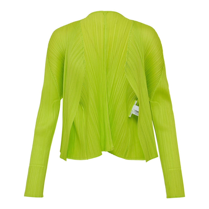 Club21 - PLEATS PLEASE ISSEY MIYAKE - New Colorful Basics 3 Cardigan - PLEATED CARDIGANS - Yellow Green