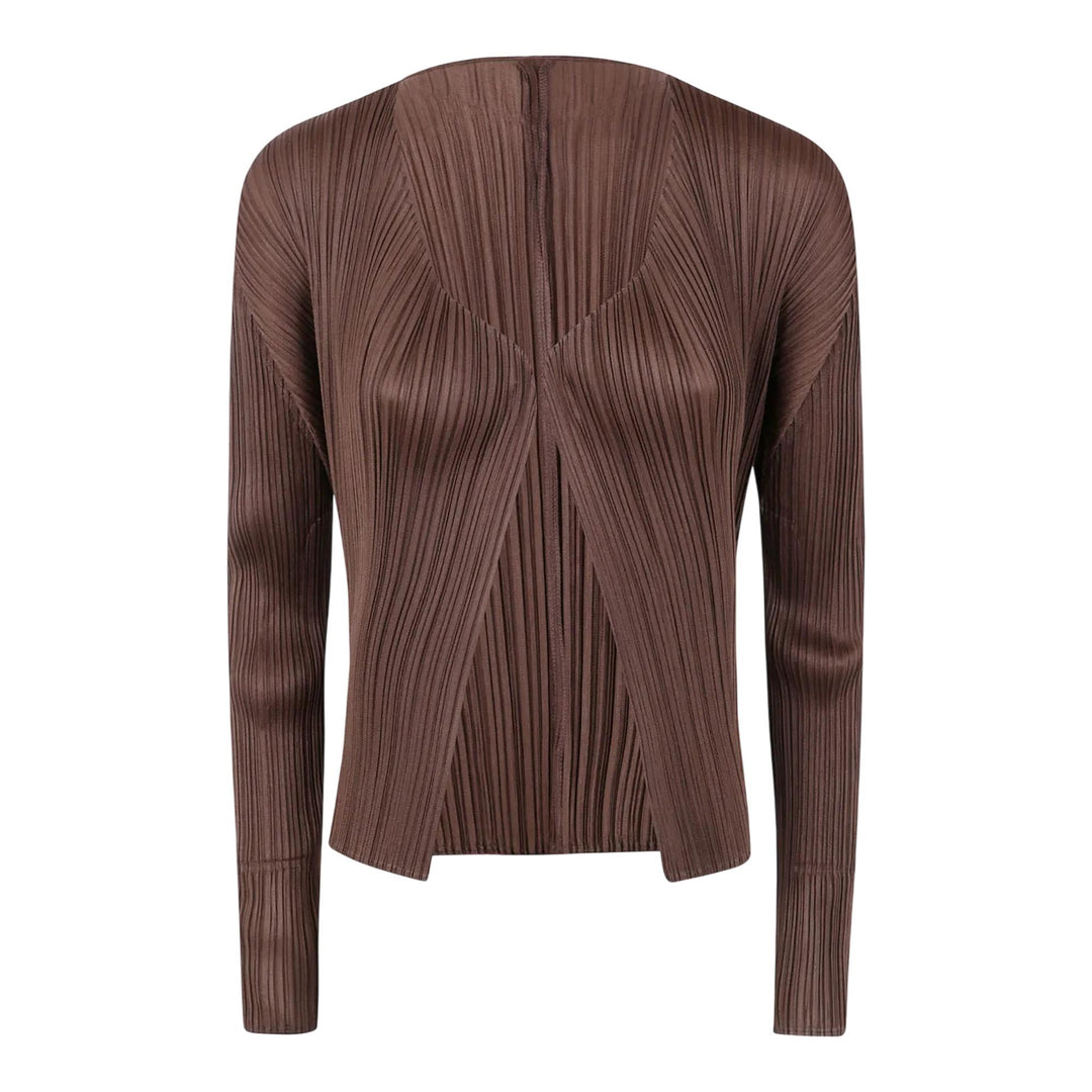 Club21 - PLEATS PLEASE ISSEY MIYAKE - New Colorful Basics 4 Cardigan - PLEATED CARDIGANS - Brown