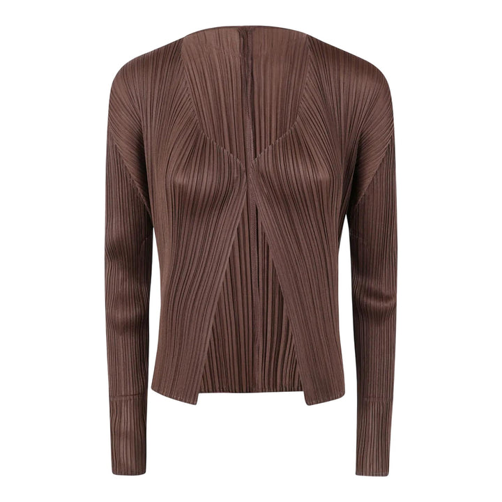 Club21 - PLEATS PLEASE ISSEY MIYAKE - New Colorful Basics 4 Cardigan - PLEATED CARDIGANS - Brown