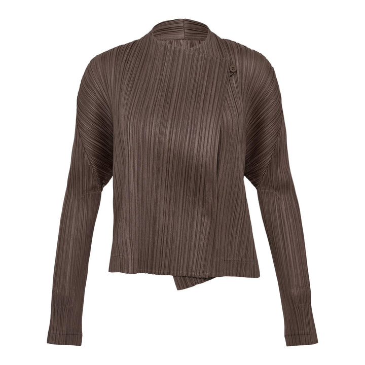Club21 - PLEATS PLEASE ISSEY MIYAKE - Pleats Jacket Cropped - PLEATED JACKETS - Brown
