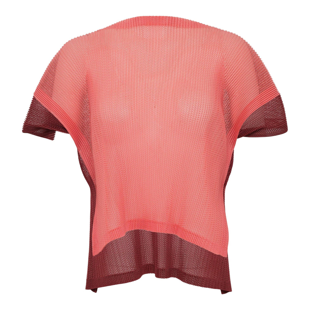 Club21 - PLEATS PLEASE ISSEY MIYAKE - Sheer Square Shirt - PLEATED TOPS - Coral Orange