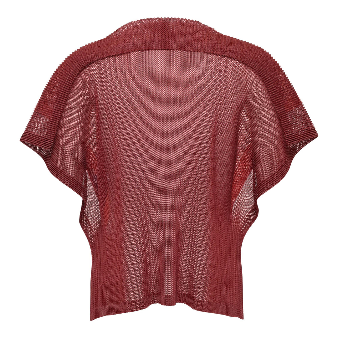 Club21 - PLEATS PLEASE ISSEY MIYAKE - Sheer Square Shirt - PLEATED TOPS - Coral Orange