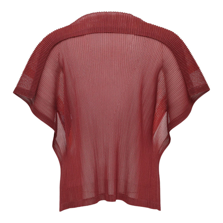 Club21 - PLEATS PLEASE ISSEY MIYAKE - Sheer Square Shirt - PLEATED TOPS - Coral Orange