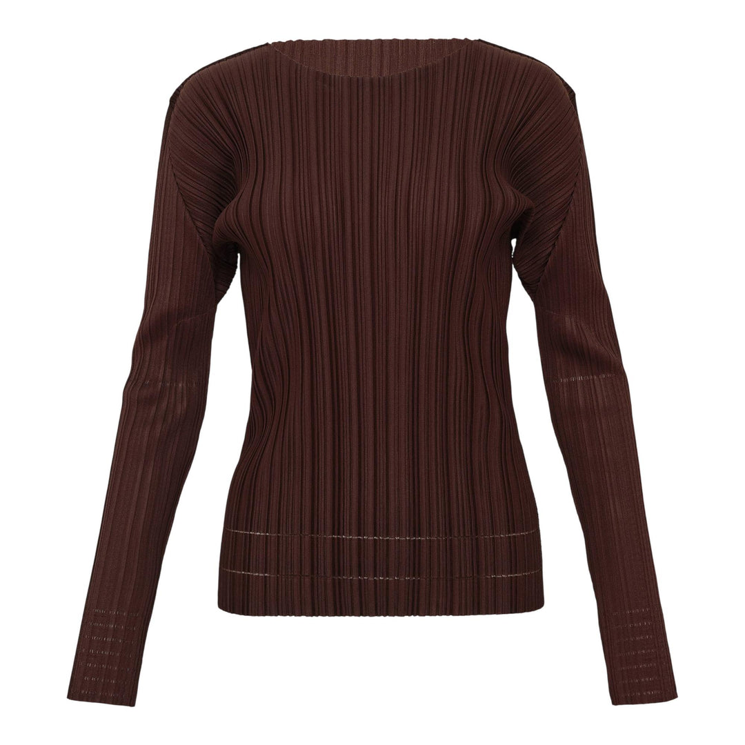 Club21 - PLEATS PLEASE ISSEY MIYAKE - Soft Pleats Shirt - KNIT TOPS - Dark Brown