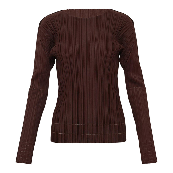 Club21 - PLEATS PLEASE ISSEY MIYAKE - Soft Pleats Shirt - KNIT TOPS - Dark Brown