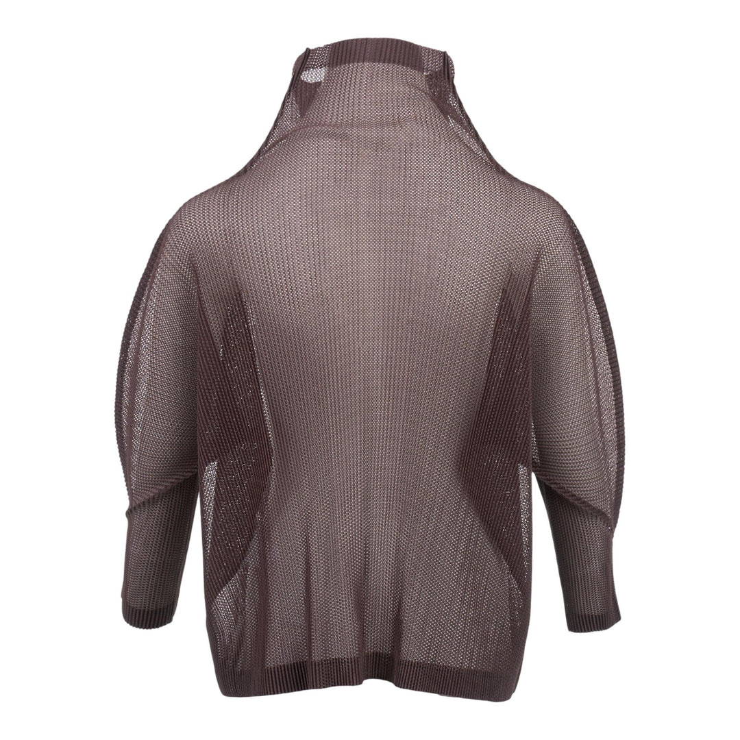 Club21 - PLEATS PLEASE ISSEY MIYAKE - Tatami July Cardigan - PLEATED CARDIGANS - Dark Brown