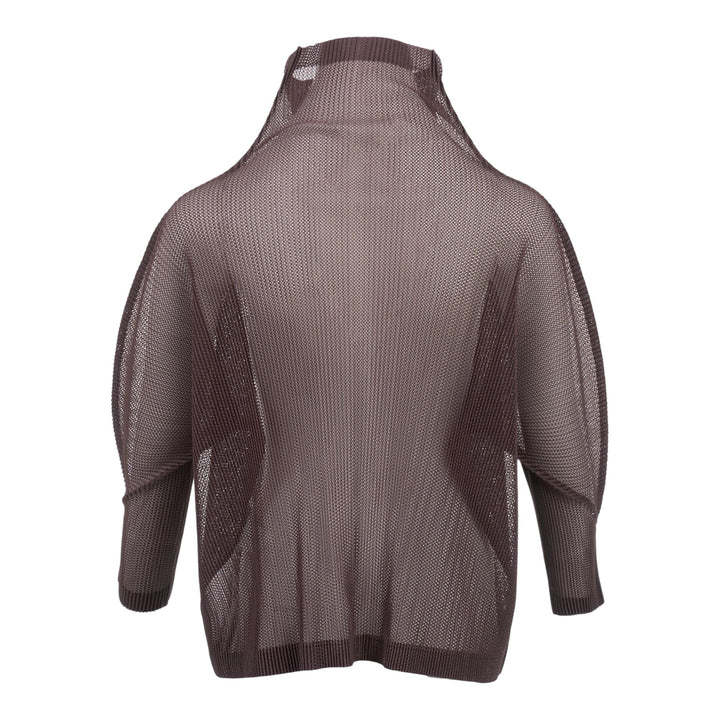 Club21 - PLEATS PLEASE ISSEY MIYAKE - Tatami July Cardigan - PLEATED CARDIGANS - Dark Brown