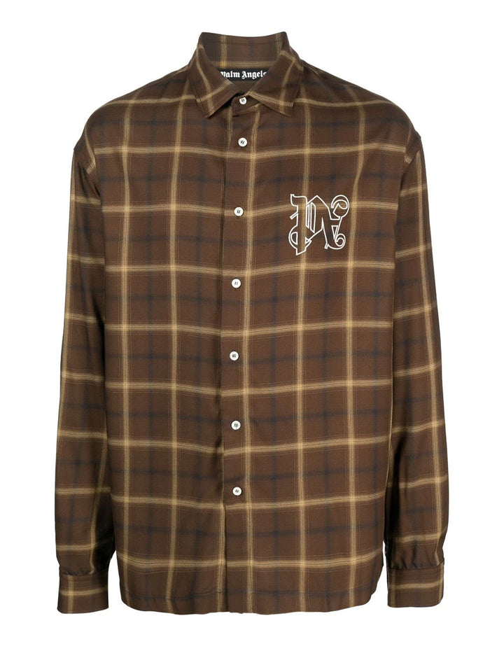 Palm-Angels-Monogram-Shirt-Brown-1