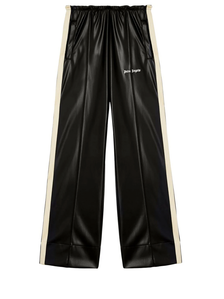 Leather Effect Track Loose Pants