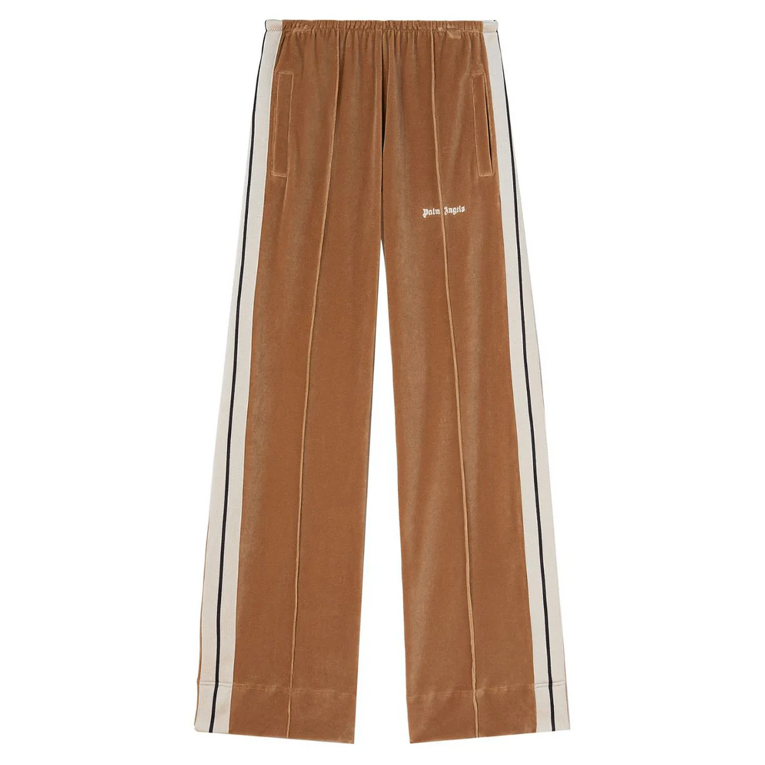 Velvet Loose Track Pants Beige