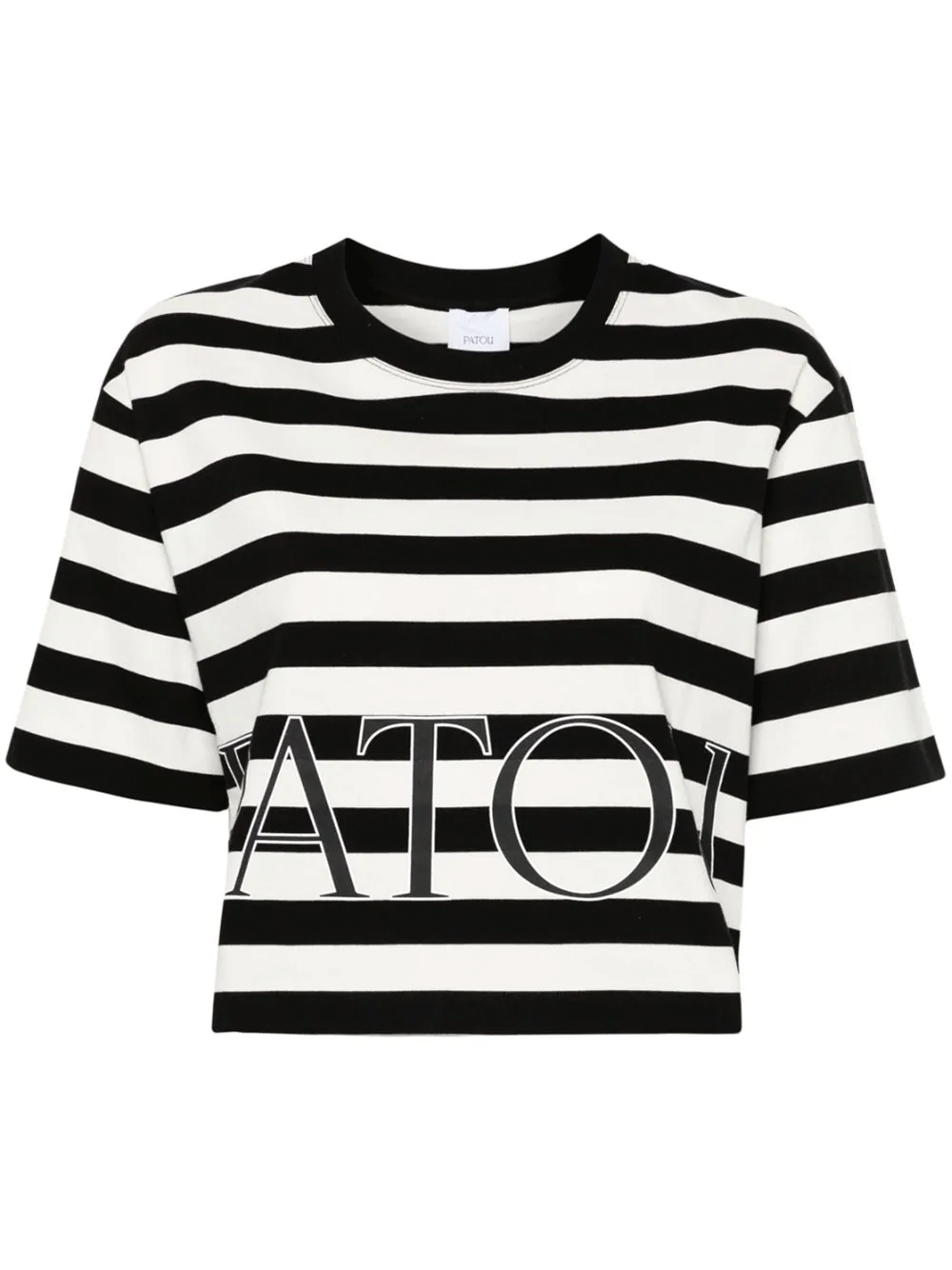 Patou-Breton-Stripe-Cropped-T-Shirt-Black-1