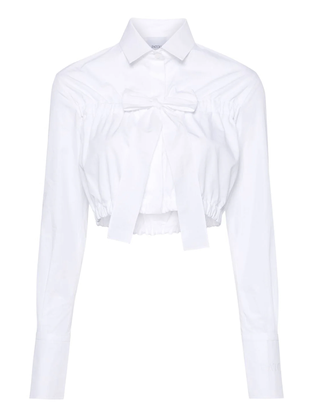 Patou-Cropped-Bow-Shirt-White-1