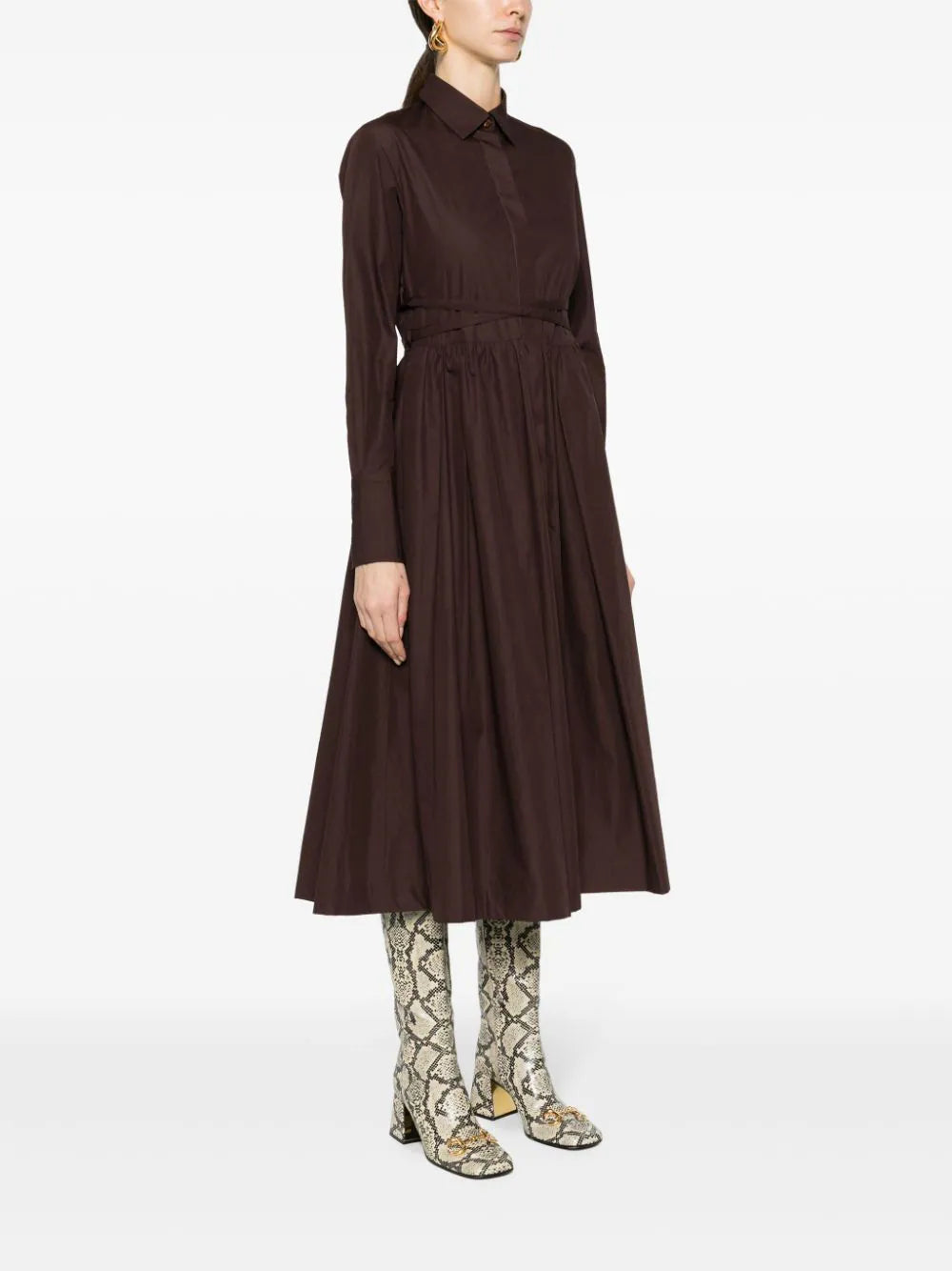 Patou-Long-Pleated-Shirt-Dress-Brown-3