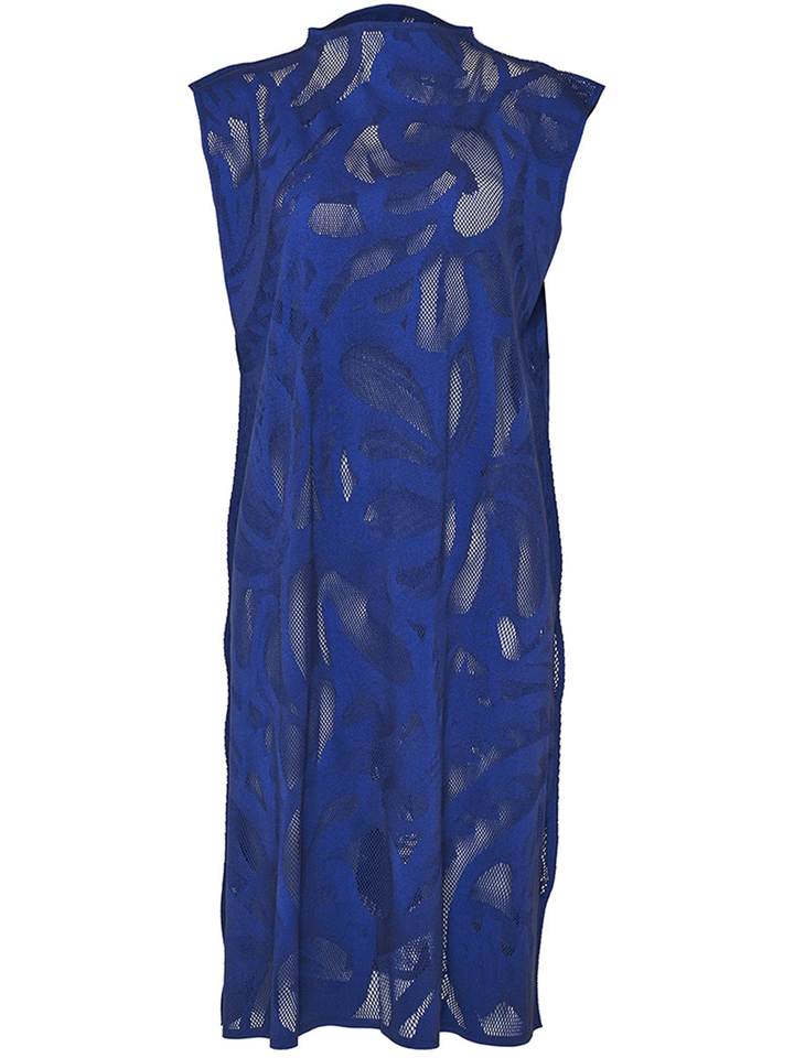 Pleats Please Issey Miyake A-Poc Bloom Dress Navy 1