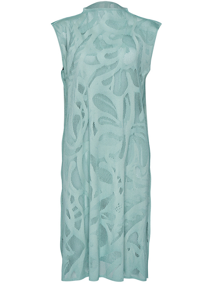 Pleats Please Issey Miyake A-Poc Bloom Dress Turquoise 1