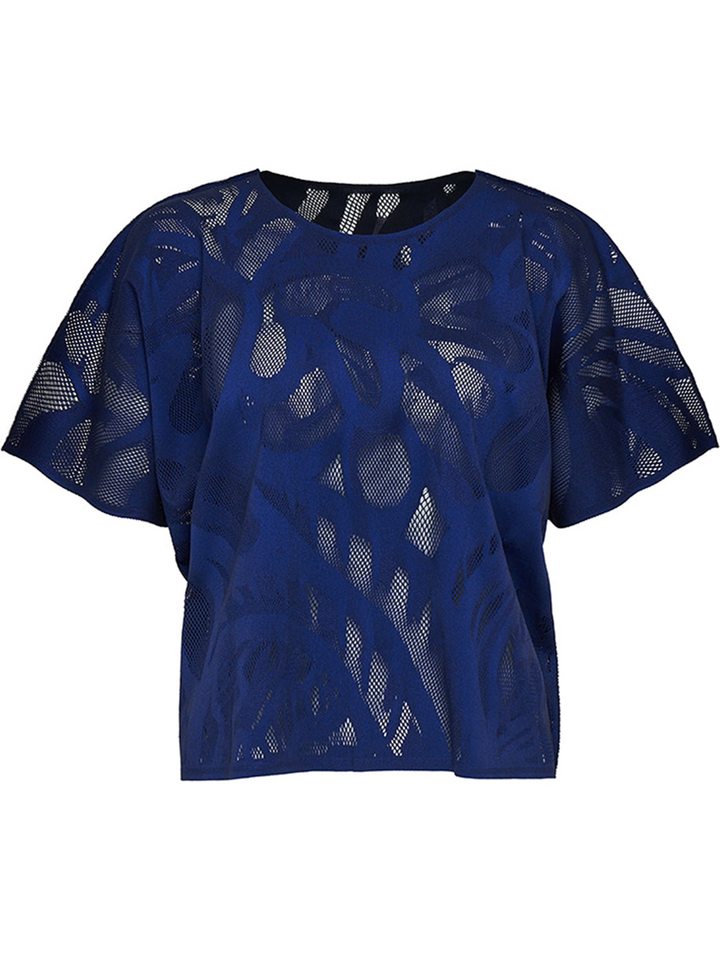 Pleats Please Issey Miyake A-Poc Bloom Shirt Navy 1