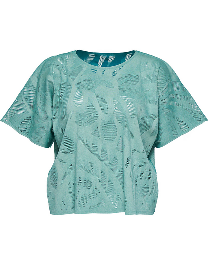 Pleats Please Issey Miyake A-Poc Bloom Shirt Turquoise 1