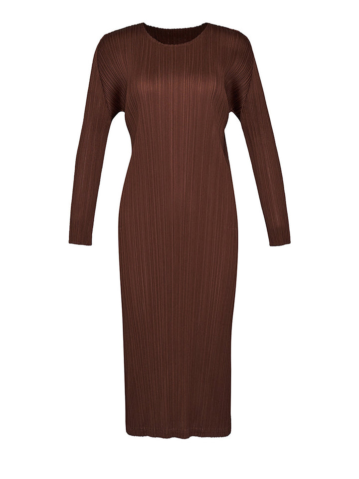       Pleats-Please-Issey-Miyake-Monthly-Colors-September-Dress-Dark-Brown-1