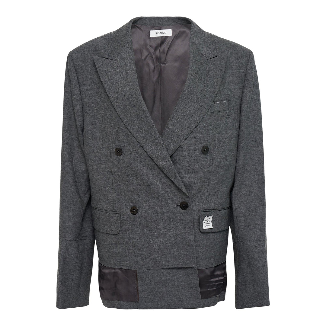 Club21 - RE;CODE - Raw Edge Pocket Oversized Jacket - JACKETS - Grey