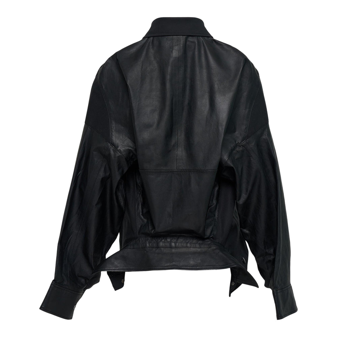 Club21 - RE;CODE - Upside-Down Leather Jacket - BLOUSON - Black