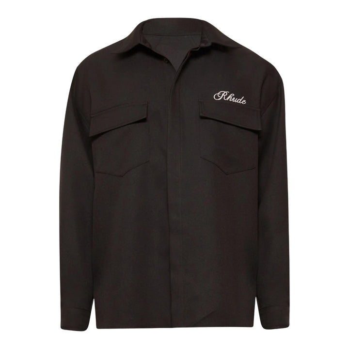 Club21 - RHUDE - Boxy Long Sleeve Work Shirt - SHIRTS - Black