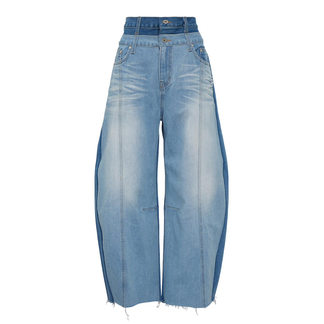 Balloon Shaped Layered Denim Pants