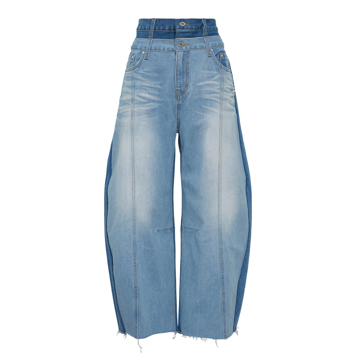 Balloon Shaped Layered Denim Pants