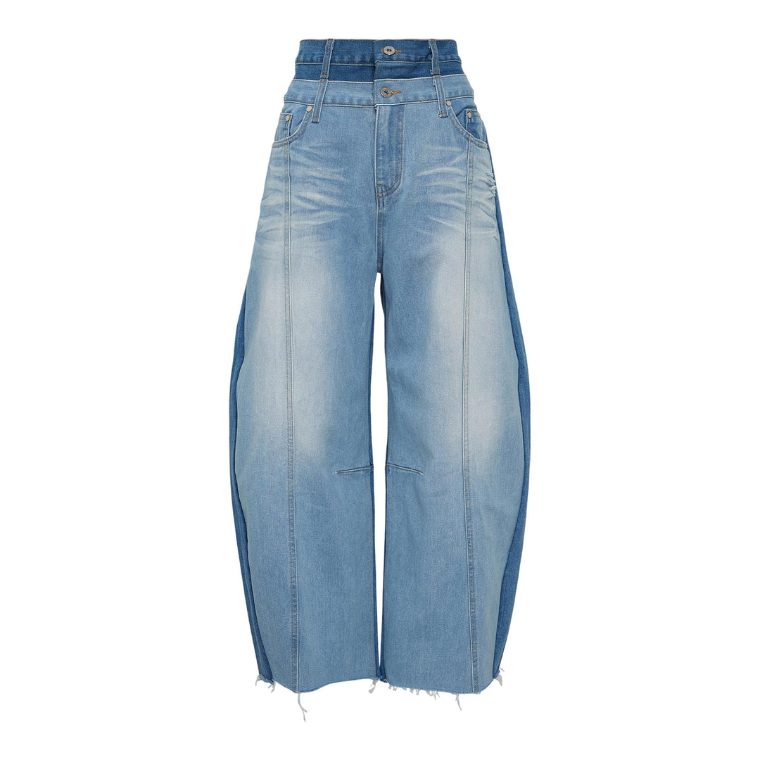 Club21 - ROKH - Balloon Shaped Layered Denim Pants - PANTS - Light Blue