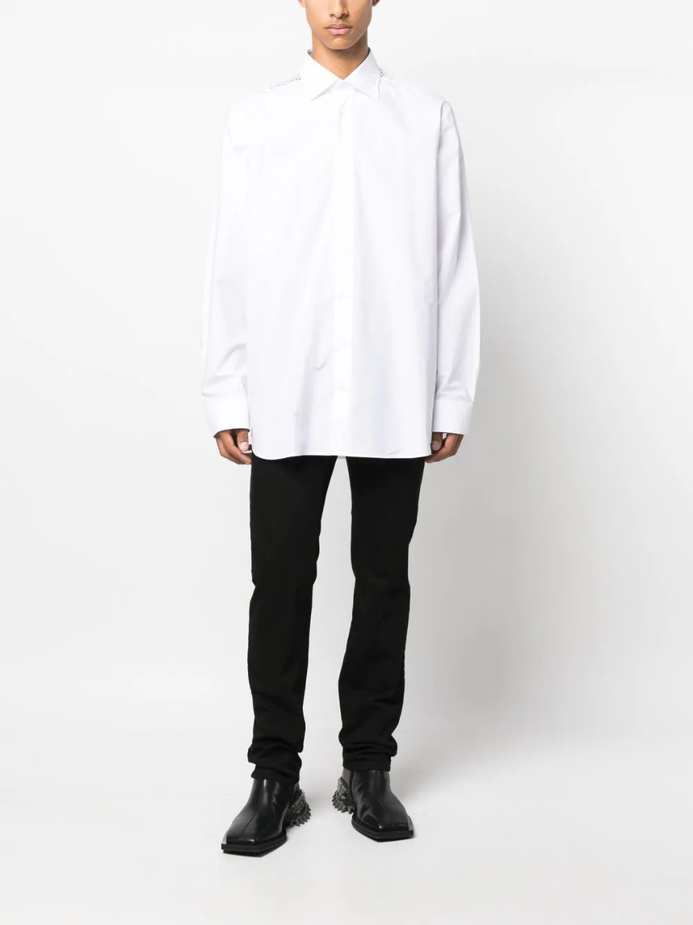 Raf-Simons-Classic-Shirt-With-Net-Insert-White-2
