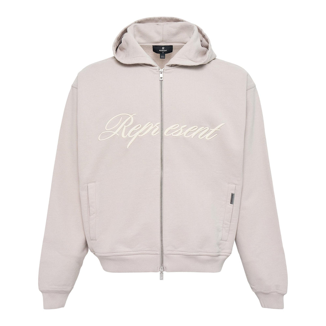 Club21 - Represent - Script Logo Zip Hoodie - SWEATSHIRTS - Brown
