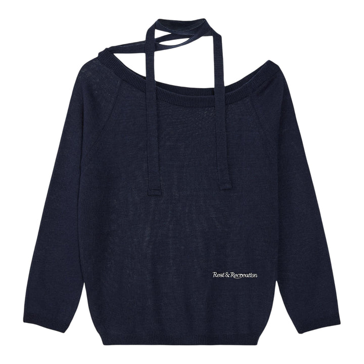 Club21 - Rest&Recreation - One-Shoulder Knit Top - KNIT TOPS - Navy