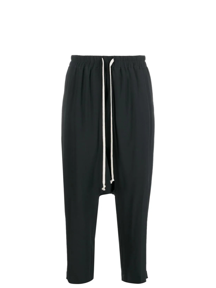 Rick Owens Drawstring Cropped Pants Black 1