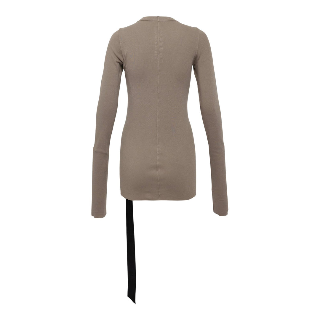 Club21 - Rick Owens DRKSHDW - Rib Long Sleeve T Medium Weight Cotton - TEES - Light Grey
