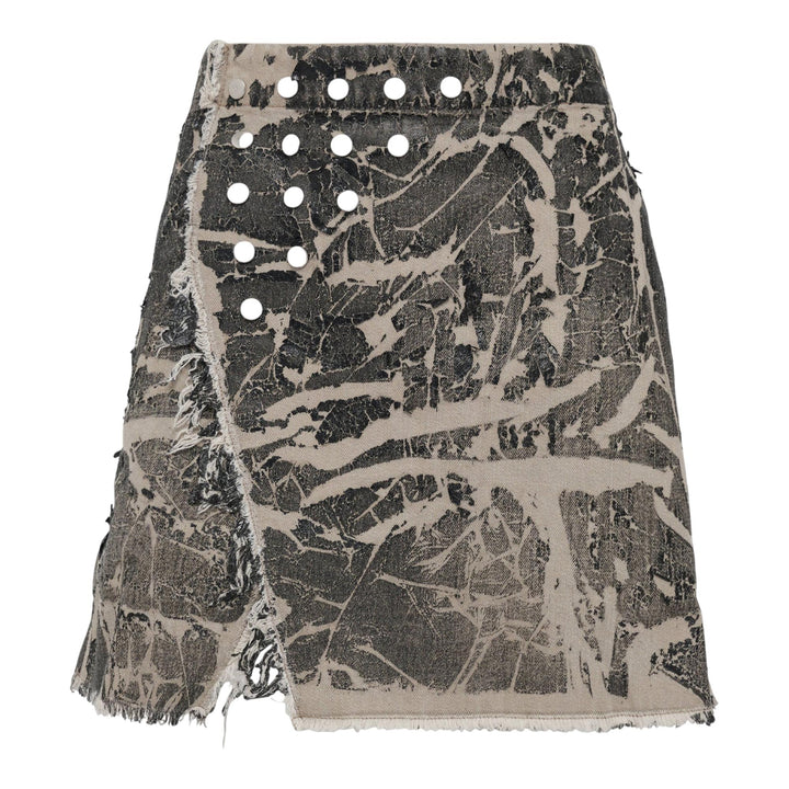 Club21 - Rick Owens DRKSHDW - Sisysnap Skirt 13oz Washed Foil Denim - SKIRTS - Black