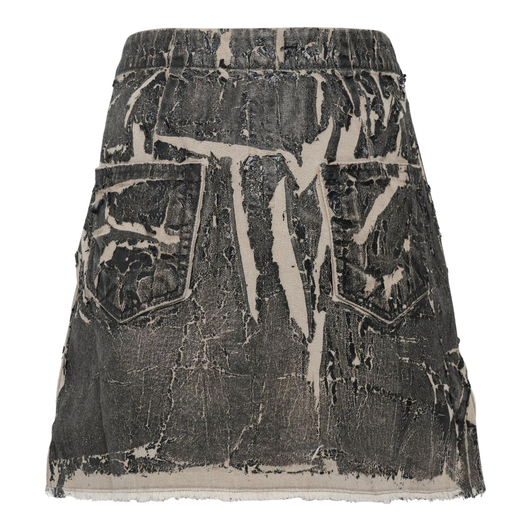 Club21 - Rick Owens DRKSHDW - Sisysnap Skirt 13oz Washed Foil Denim - SKIRTS - Black