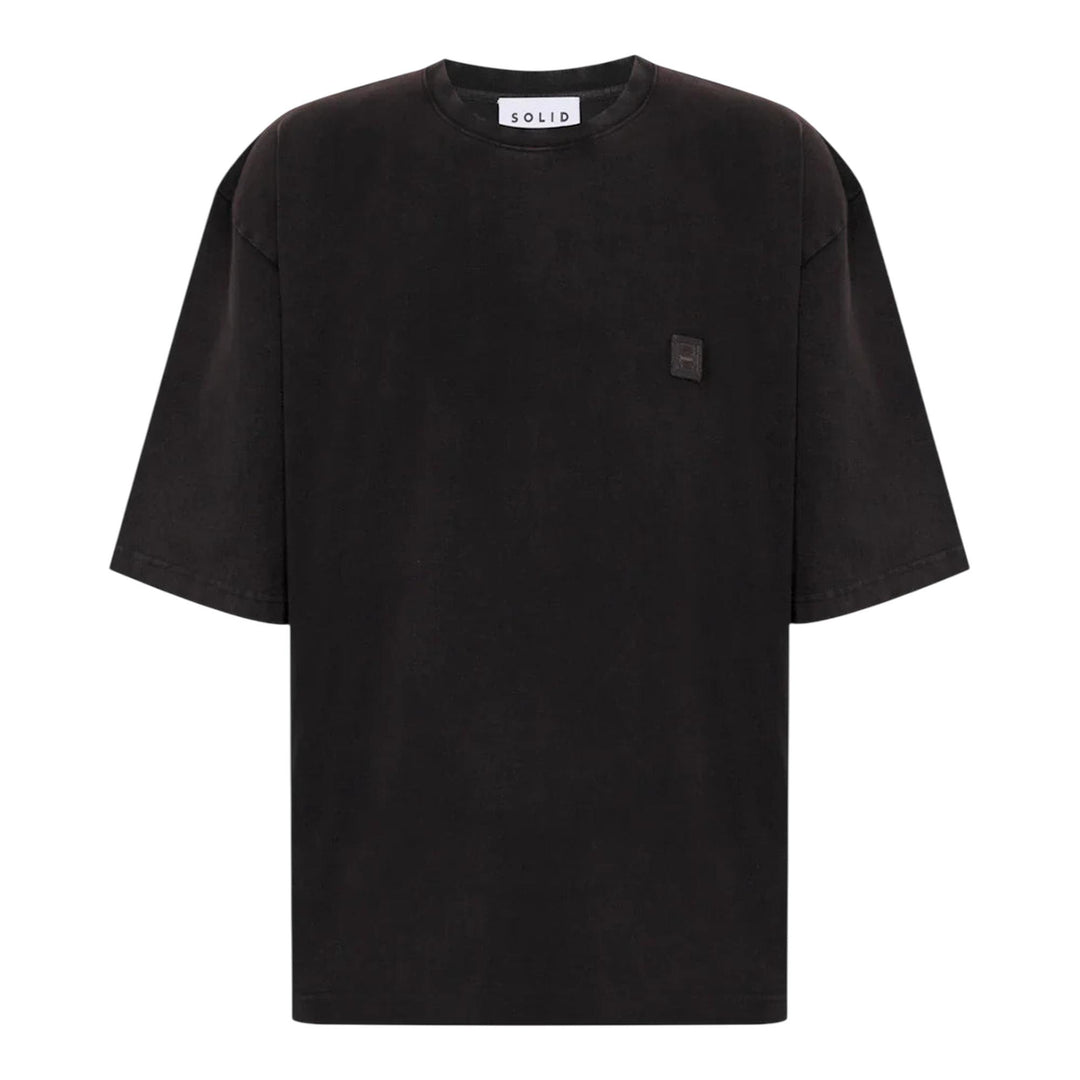 Club21 - SOLID HOMME - Partial Vinyl Records Print Tee - TEES - Black