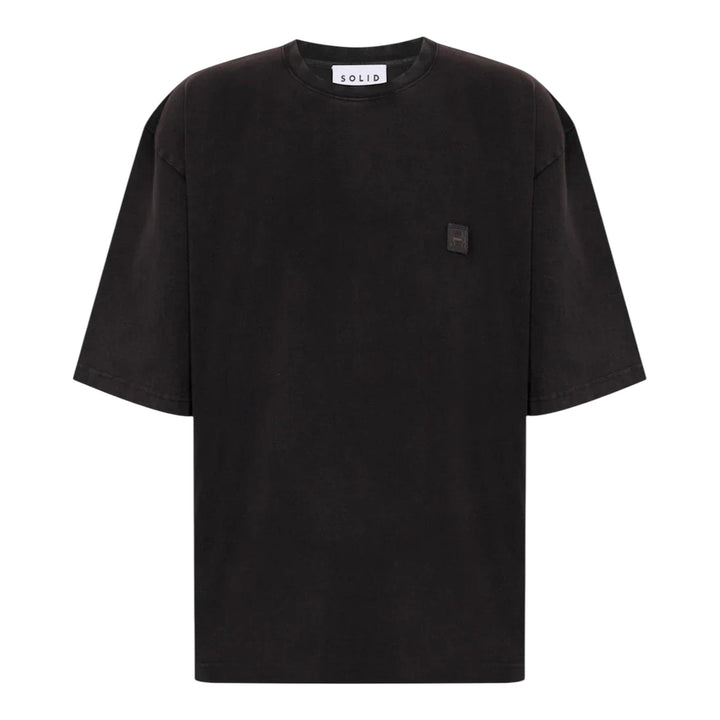 Club21 - SOLID HOMME - Partial Vinyl Records Print Tee - TEES - Black