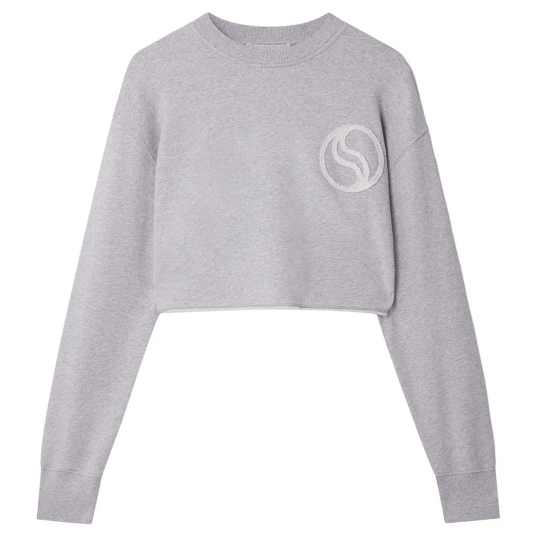 Logo Patch Cropped Sweatshirt